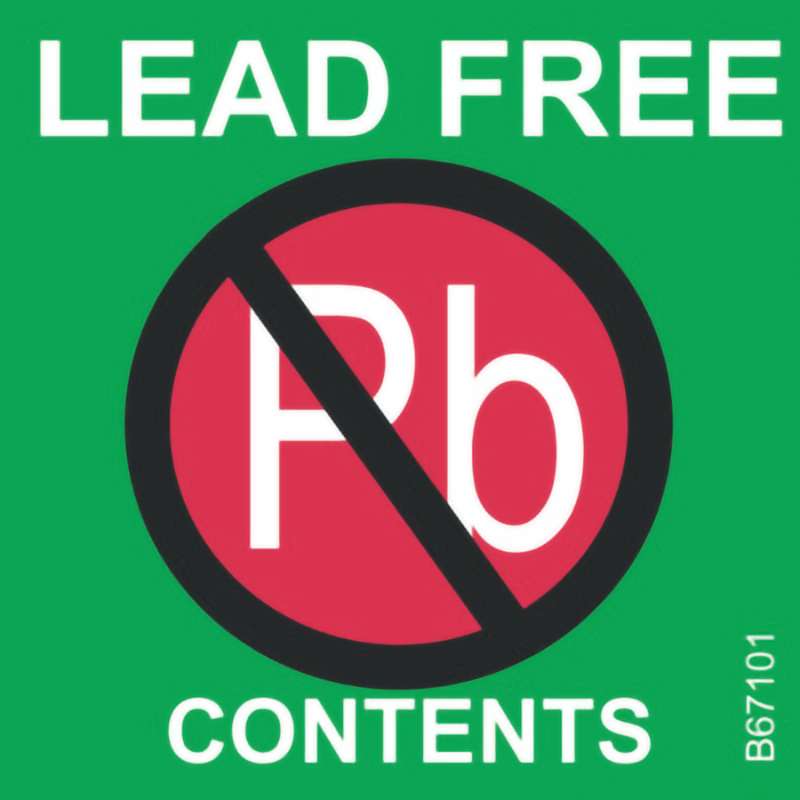 Lead-Free Warning Label (2" x 2"), 500/Roll